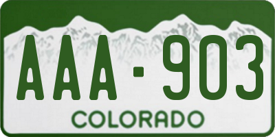 CO license plate AAA903