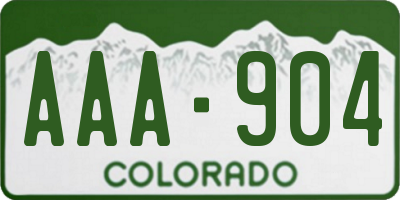 CO license plate AAA904