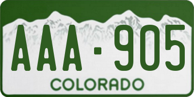 CO license plate AAA905