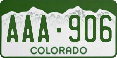 CO license plate AAA906