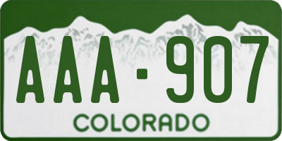 CO license plate AAA907