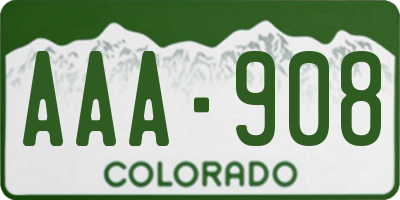 CO license plate AAA908