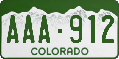 CO license plate AAA912