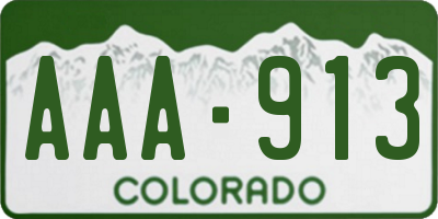 CO license plate AAA913