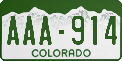 CO license plate AAA914