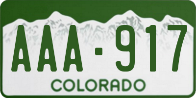 CO license plate AAA917