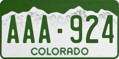CO license plate AAA924