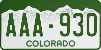 CO license plate AAA930