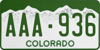 CO license plate AAA936
