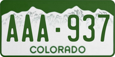 CO license plate AAA937