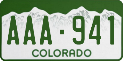 CO license plate AAA941