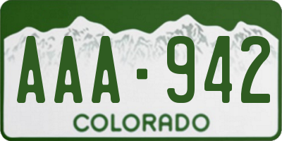 CO license plate AAA942