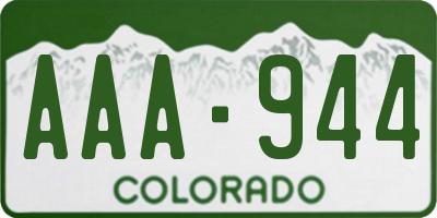 CO license plate AAA944