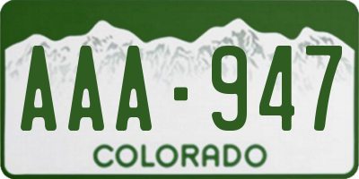 CO license plate AAA947