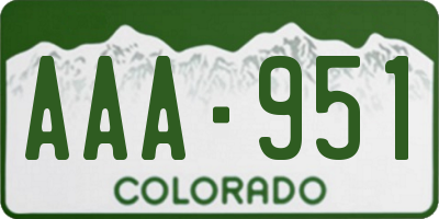 CO license plate AAA951