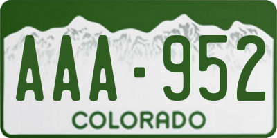 CO license plate AAA952