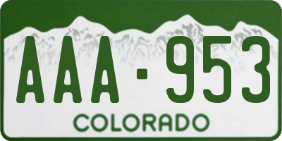 CO license plate AAA953