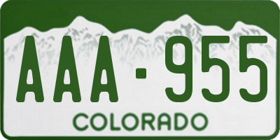 CO license plate AAA955