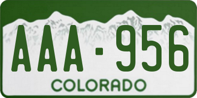 CO license plate AAA956