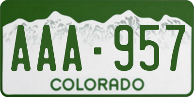CO license plate AAA957