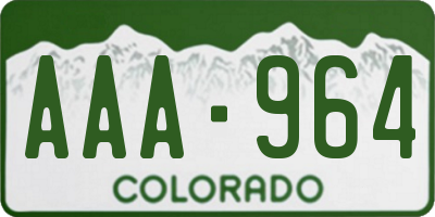 CO license plate AAA964