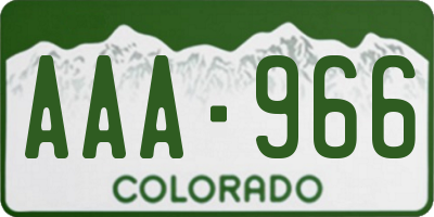 CO license plate AAA966