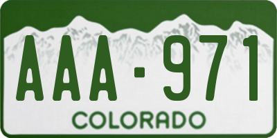 CO license plate AAA971