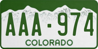 CO license plate AAA974