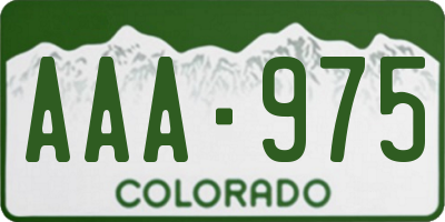 CO license plate AAA975