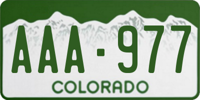 CO license plate AAA977