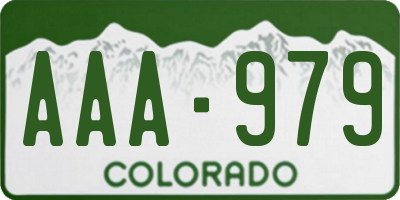 CO license plate AAA979
