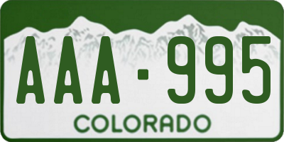 CO license plate AAA995