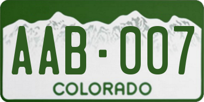 CO license plate AAB007