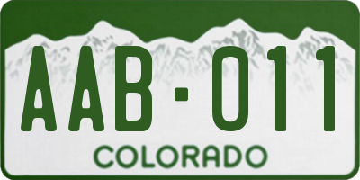 CO license plate AAB011