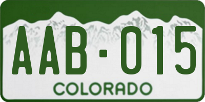 CO license plate AAB015