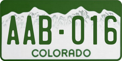 CO license plate AAB016