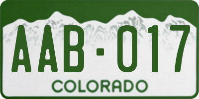 CO license plate AAB017