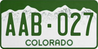 CO license plate AAB027