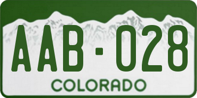 CO license plate AAB028