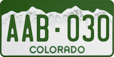CO license plate AAB030