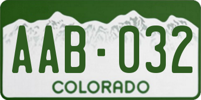 CO license plate AAB032