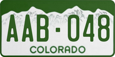 CO license plate AAB048