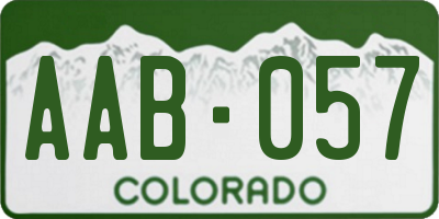 CO license plate AAB057