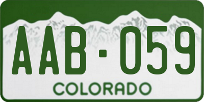 CO license plate AAB059