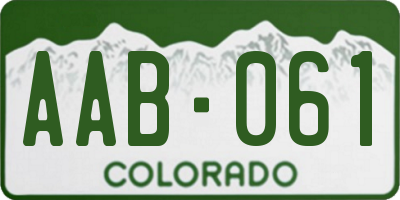 CO license plate AAB061