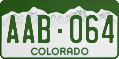 CO license plate AAB064