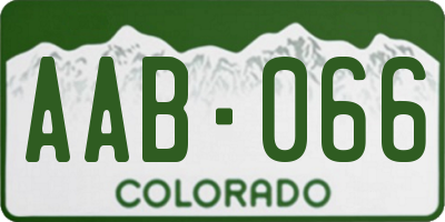 CO license plate AAB066