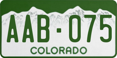 CO license plate AAB075