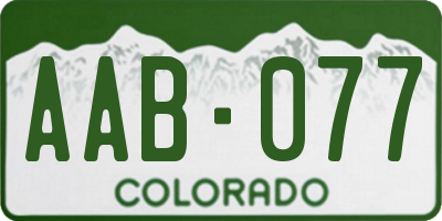 CO license plate AAB077