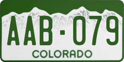 CO license plate AAB079